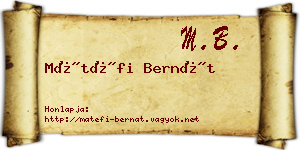Mátéfi Bernát névjegykártya